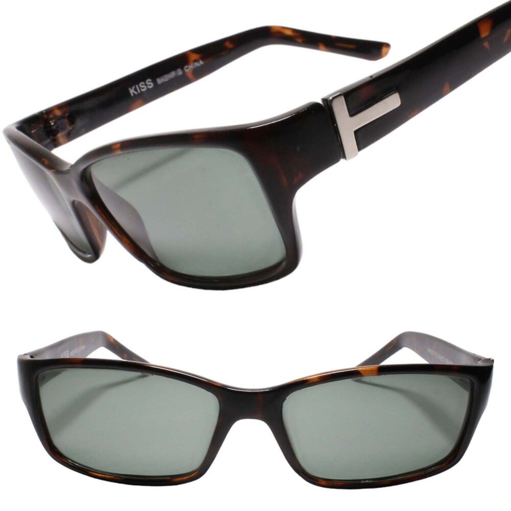 Deadstock Vintage Bold Design Metallic Accent Rectangle Tortoise Sunglasses